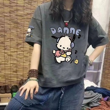 【砂糖夢境】100%純棉 短袖 新款 韓版 寬鬆 卡通 夏季 潮牌 T恤 上衣 百搭ins 外穿 慵懶風