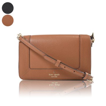 KATE SPADE Lena 荔枝紋翻蓋磁釦斜背包-(新款任選)