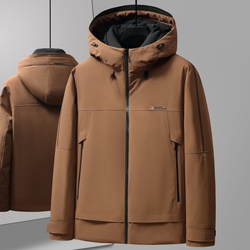 [巴黎精品] 真羽絨90%白鴨絨羽絨外套羽絨衣夾克-休閒時尚工裝連帽保暖男外套4色a1is130