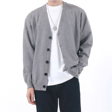 SHIJOIN原創FUNDAJOIN灰色針織開衫落肩長袖薄款潮毛衣外套200154