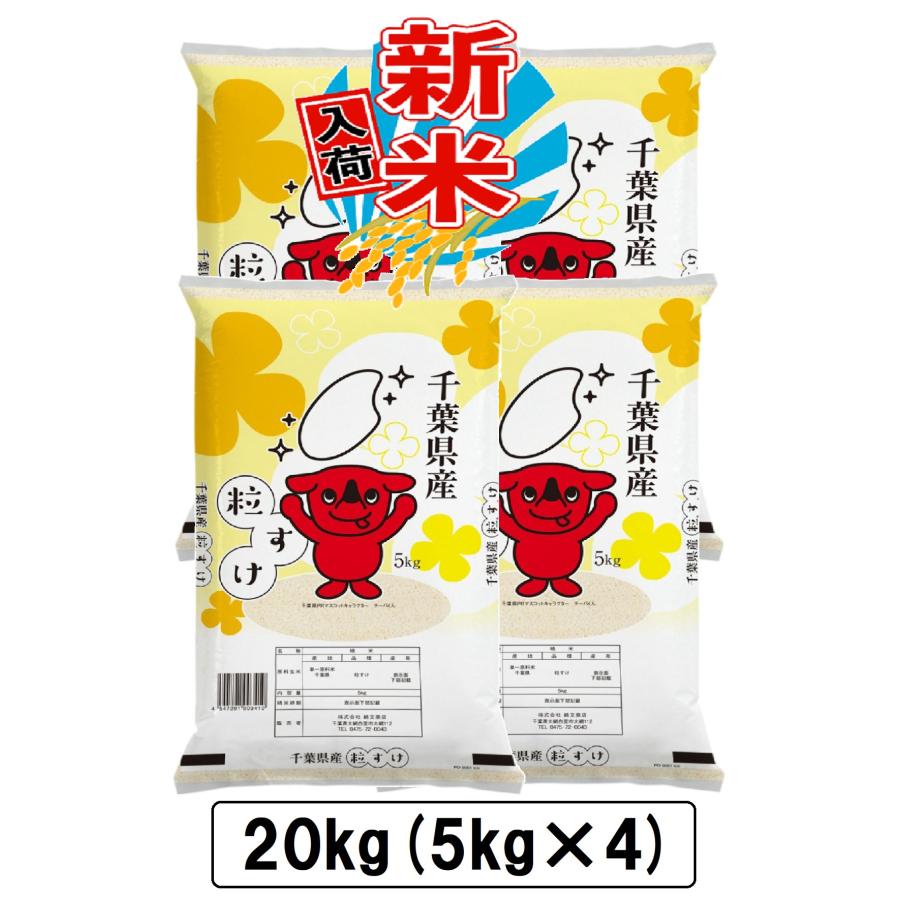 新米入荷 令和5年産 千葉県産 粒すけ 20kg 白米 精米 米 お米 送料無料(一部地域を除く) 5kg×4 新米