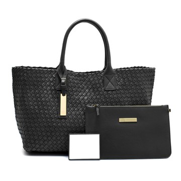 2R 頂級訂製NAPPA羊皮手工梭織經典包 雋詠黑