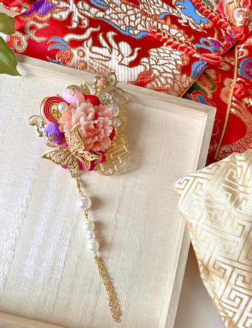 結婚頭飾/新娘中式結婚囍字頭飾/新娘髮飾/新娘頭飾