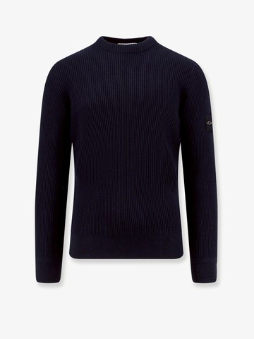 Ribbed certified virgin wool sweater - STONE ISLAND - gender_Man