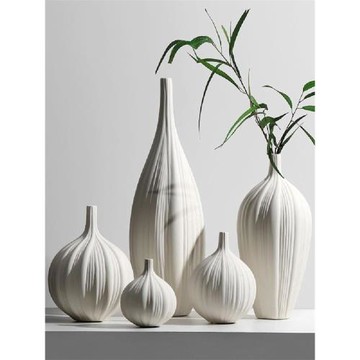 簡約創意素雅陶瓷花瓶擺件干花插花器中式客廳餐桌面家居軟裝飾品