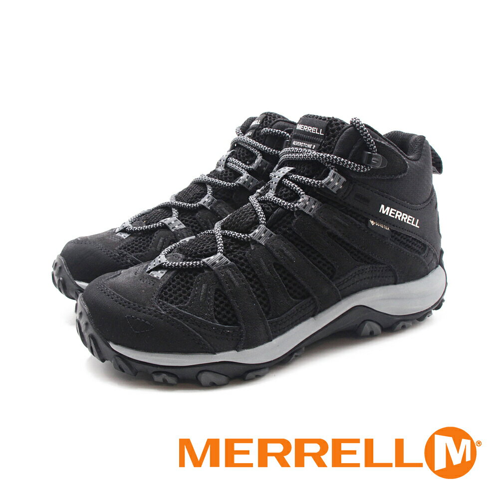 MERRELL(女)ALVERSTONE 2 MID GORE-TEX郊山健行中筒登山鞋 女鞋－黑色