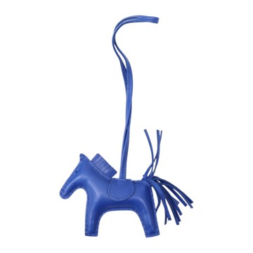 HERMES 愛馬仕 法國藍色 Agneau milo羊皮 Rodeo PM 小馬 吊飾 Z刻 H064929CA 【二手名牌BRAND OFF】