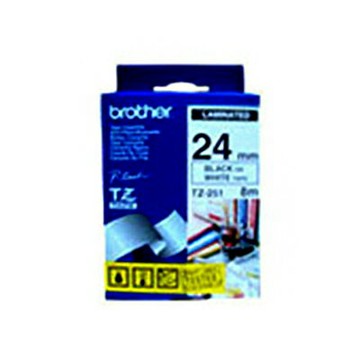 【文具通】兄弟TZ-251 24mm白底黑字標誌帶 E1010145【APP滿額下單4%點數(單一帳號最高1000點)】7/31止