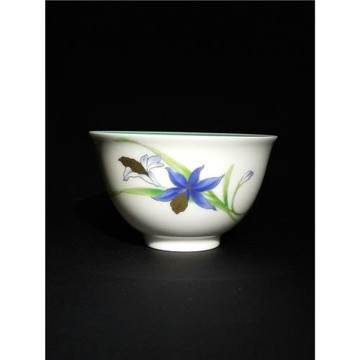 蘭花彩繪描金瓷小茶杯主人杯手工薄胎聞香杯品茗杯茶具