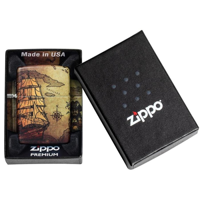 ZIPPO ジッポー オイルライター アメリカ加工 #PF49355 パイレーツシップ 海賊船&ギフトボックスセット（オイル＋フリント+BOX）