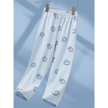 男童睡褲純棉寬松女童春秋寶寶保暖長褲中大童家居褲小孩睡覺褲子