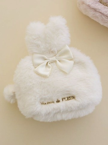 毛絨兔子造型拉鍊迷你收納包(08001497000) - Maison de FLEUR