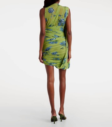 Magda Butrym Draped floral semi-sheer minidress