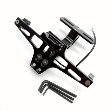 電動車/摩托車改裝CNC可調車牌架 M3小牛電摩通用LED帶燈后牌照架