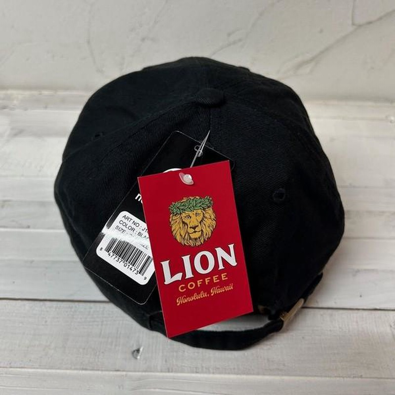ライオン刺繍 キャップ 黒 ライオンハート LION HEART 別注 ロゴ刺繍 キャップ （ブラック