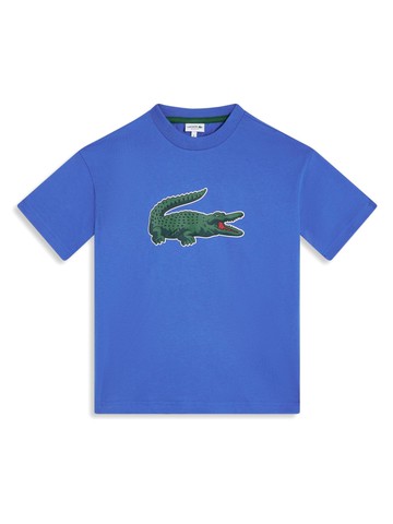 Lacoste - crocodile logo-print cotton T-shirt - kids - Cotton - 4 yrs - Blue