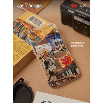 殼空間原創復古風拼貼nostalgia透明光面適用蘋果15iphone14promax手機殼新款12小眾13防摔保護殼個性高級