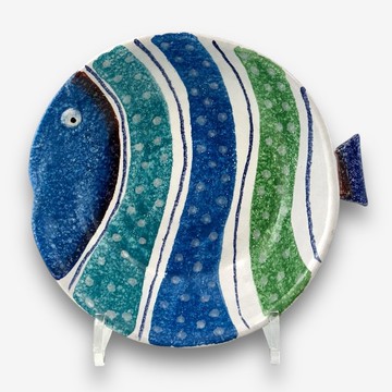 義大利手工陶-PVE維內雷漁港 魚型碗21cm