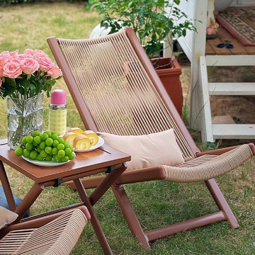 躺椅戶外陽臺庭院客廳家用創意休閒椅子懶人靠背藤椅民宿折疊桌椅