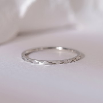 [鈦鋼]MARIGOLD星點不滅細款菱格戒指【KMD341】-玫瑰金/銀