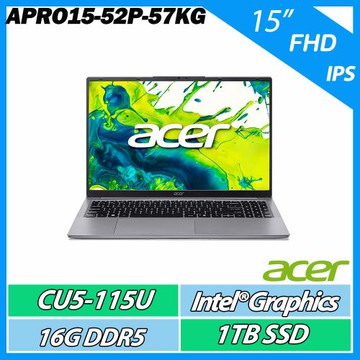 ACER Aspire Pro APRO15-52P-57KG CU5-115U/16G/1TB SSD/15吋 IPS FHD