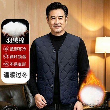 ✨限時惠購⚡ 馬甲男 秋冬男士加絨保暖棉馬甲爸爸中老年坎肩加厚大碼棉襖 內搭馬甲
