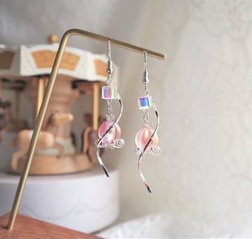 【童話 l 公主風】南瓜車 扭紋流蘇 防敏感耳環