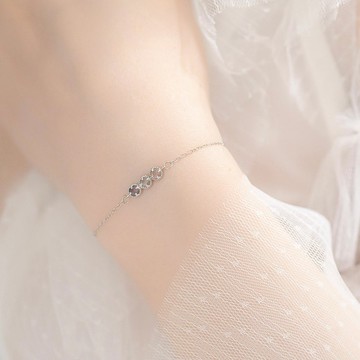 藍托帕石 堇青石 白水晶925純銀蛋糕排鑽風格手鍊