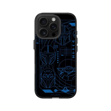 iPhone 16 Pro Clear (相機按鈕) 酷墨灰 - 迪士尼-星際大戰 Star Wars - 曼達洛人-線稿風格