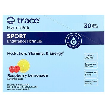 Trace, Hydro Pak Sport, Raspberry Lemonade, 30 Stick Packs, 0.28 oz (8 g) Each