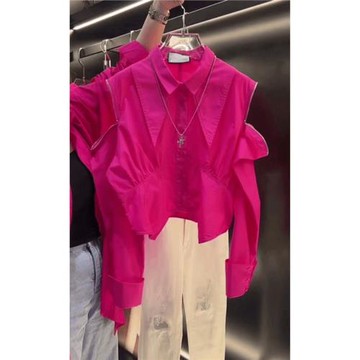 2025秋季新款時尚洋氣法式高級感Polo領襯衫女設計感顯瘦長袖上衣