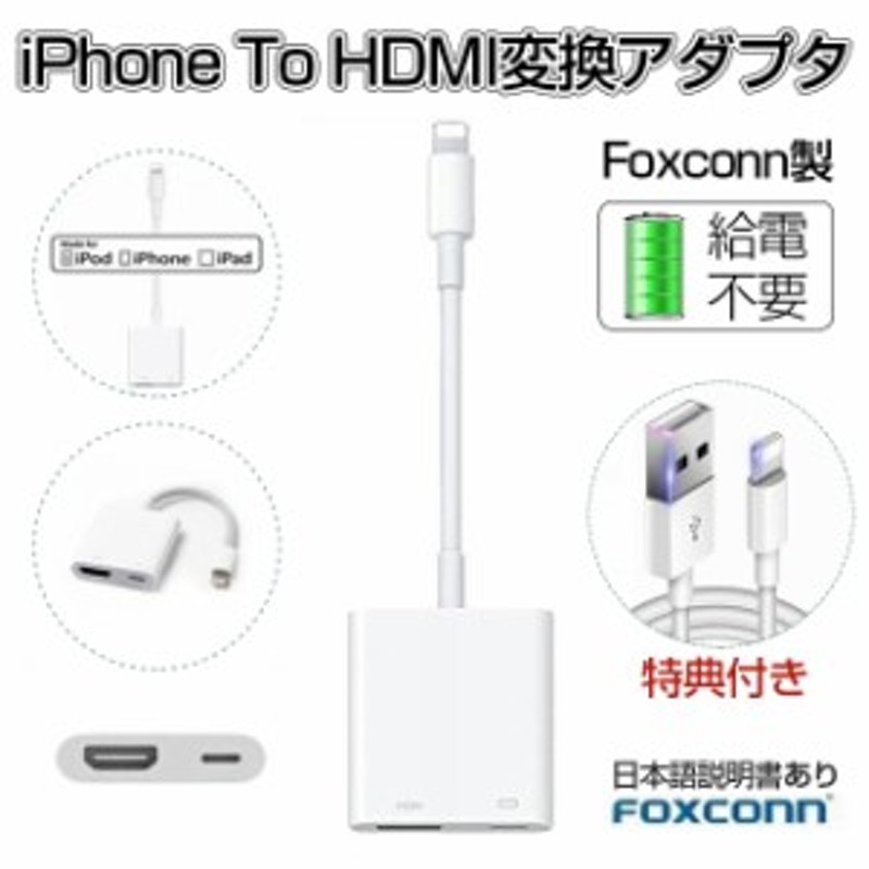 定価 AV 映像出力ケーブル Lightning 設定不要 to Digital iphone 1080Pアダプタ 音声同期出力