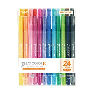 日本 TOMBOW 蜻蜓牌 PLAY COLOR K 雙頭 彩色筆 24色 /組 GCF-012【APP滿額下單10%點數(單一帳號最高5000點)】1/31止