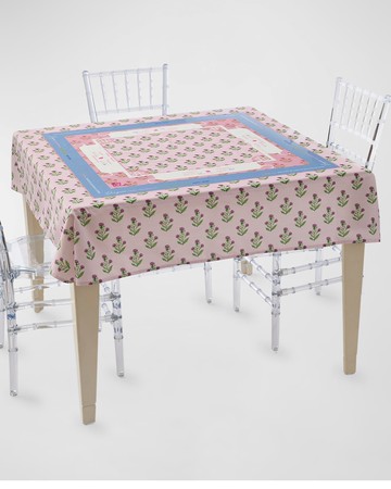 x Catherine Cartie Purple Thistle Instructional Mahjong Tablecloth, 56" Square