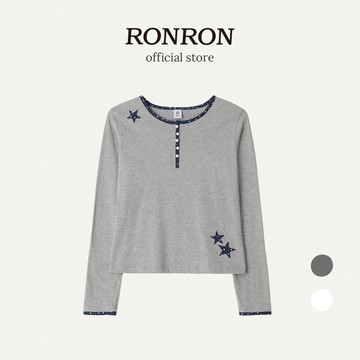 [RONRON] Star Patch Blocking Henryneck 長袖/ 2色任選 韓國官方直送