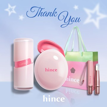 快速出貨【hince】心意選禮！冰透蜜糖唇頰膏+清新水感冰透唇釉+Dewy Ball唇刷+Dewy Ball提袋(感謝禮/唇膏唇釉口紅/腮紅/質感禮物/送禮推薦)