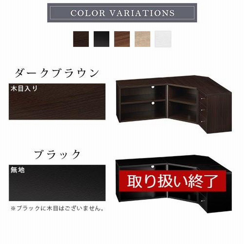 値下げ]ローボード 狭かっ コーナー3点セット テレビ台 ダークブラウン 