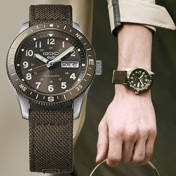 SEIKO 精工 5 Sports 軍裝風格機械錶 HDB009K1/4R36-18V0R