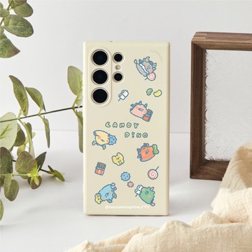 狗狗的小跳步零食小恐龍純色矽膠SAMSUNG手機殼