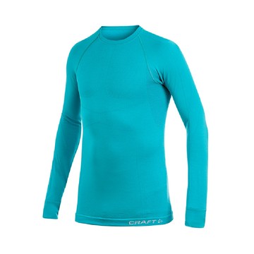 craft 瑞典 男 warm 長袖圓領羊毛衣湖綠1901648/保暖打底衣/彈性排汗衣/運動上