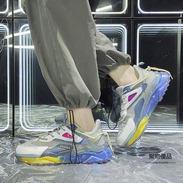 男士運動鞋夏季網面透氣防臭百搭果凍底老爹鞋男增高防滑【聚物優品】