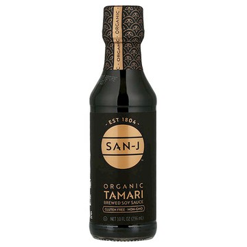 San-J, 有機大豆醬油，10 液量盎司（296 毫升）