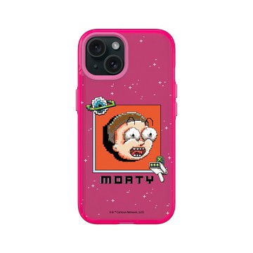 iPhone 15 Clear 粉漾桃 - 瑞克和莫蒂 Rick and Morty - Pixel莫蒂
