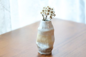 【聖誕禮物】美國進口土手捏迷你小瓶造型乾花器淺色原土質感詫寂