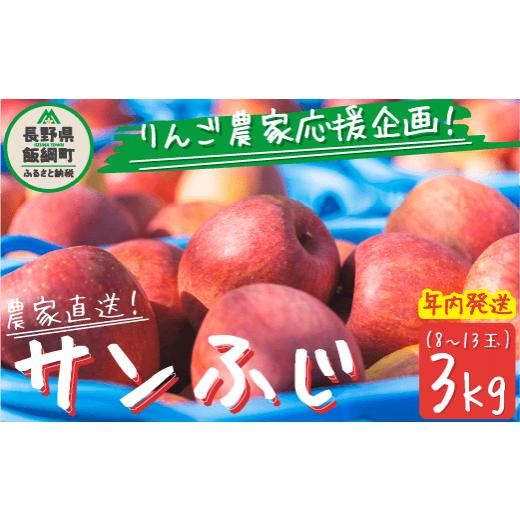 ふるさと納税 長野県 飯綱町  りんご サンふじ ３Kg  訳あり 〜 家庭用 年内配送 《 ふじ リンゴ 林檎 訳ア…