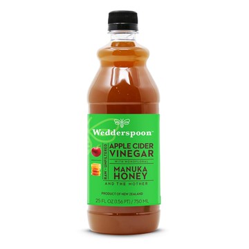 Wedderspoon Raw Apple Cider Vinegar with KFactor 16 Manuka Honey and The Mother 25 fl oz