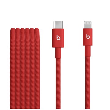 Beats USB-C 對 Lightning 編織連接線 (1.5 公尺 / 5 呎) – 疾速紅