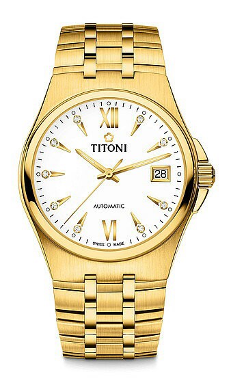 TITONI瑞士梅花錶動力系列 83730G-271 自動機芯時尚腕錶/金38mm｜樂天領券現折★全館特惠中★指定刷卡回饋10%