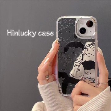 史努比家族適用三星s25ultra/s24+手機殼鏡面s21fe動漫s22卡通男女a55a15a16創意a26a36可愛note20防摔a54a53