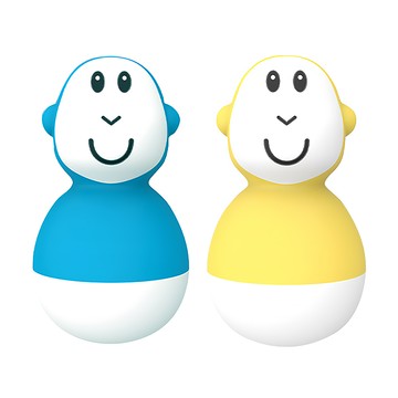 MATCHSTICK Monkey 不倒猴洗澡玩具組  藍懶猴 + 黃力猴  1組